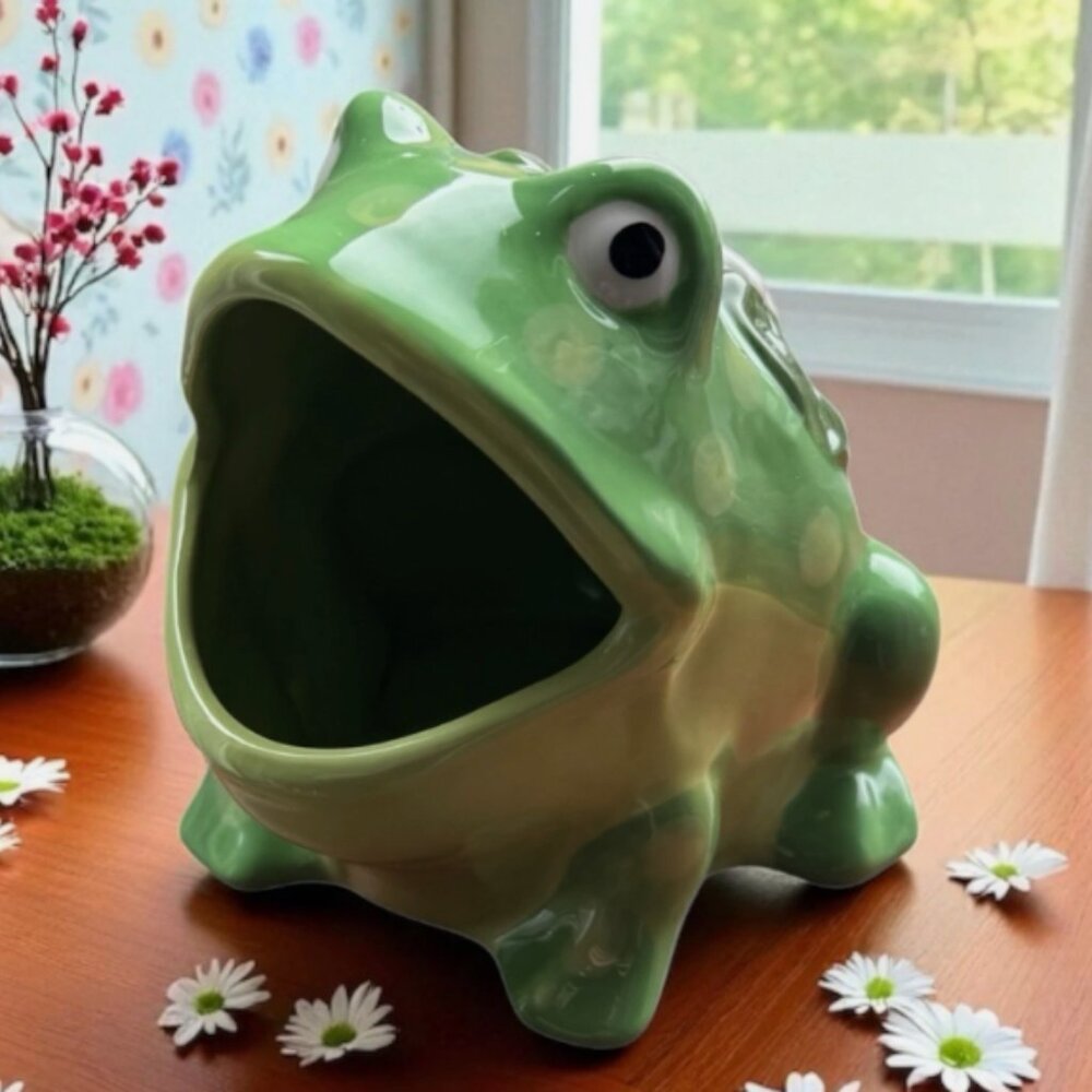 Ceramic Frog Sponge Holder Kitchen bathroom utility room sink fun soap holder